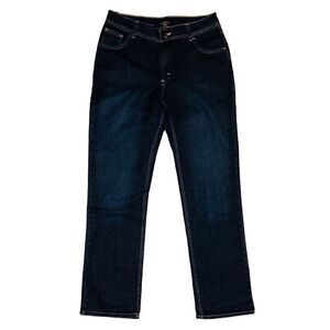 Riders By Lee Straight Leg High Waist Womens Jeans Size 14 L Blue Stretch Dark